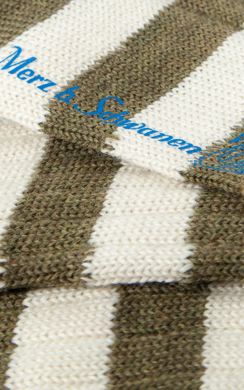 Merz b. Schwanen S76 Ringel Socks Army / Nature