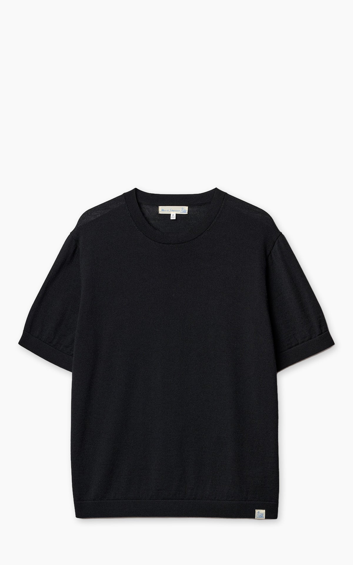 Merz b. Schwanen MERINOTEE01 Merino Wool T-Shirt Deep Black
