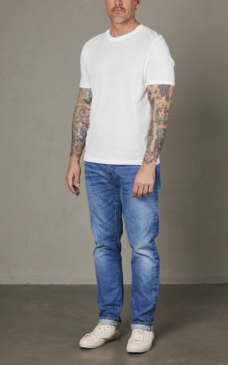 Merz b. Schwanen CT02VJ Crew Neck Tee White