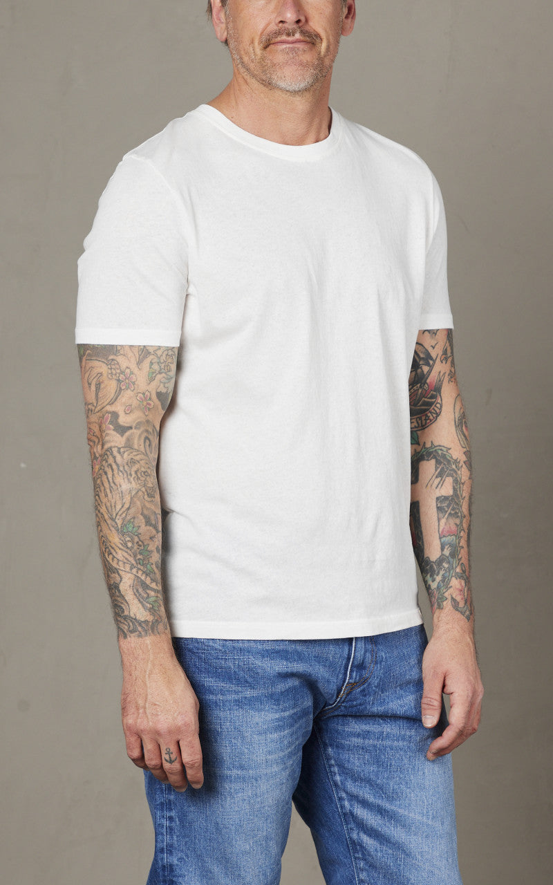 Merz b. Schwanen CT02VJ Crew Neck Tee White