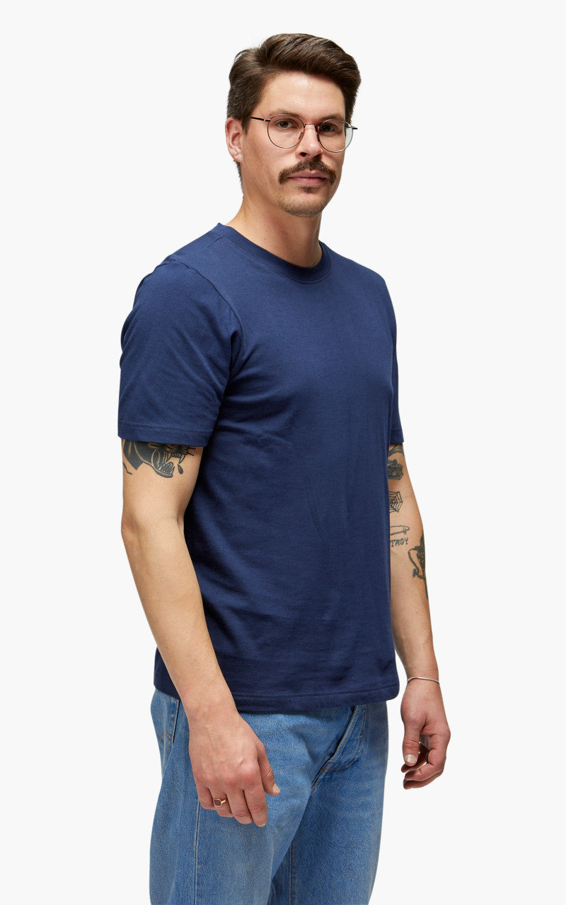 Merz b. Schwanen 1940s Crew Neck Tee Ink Blue