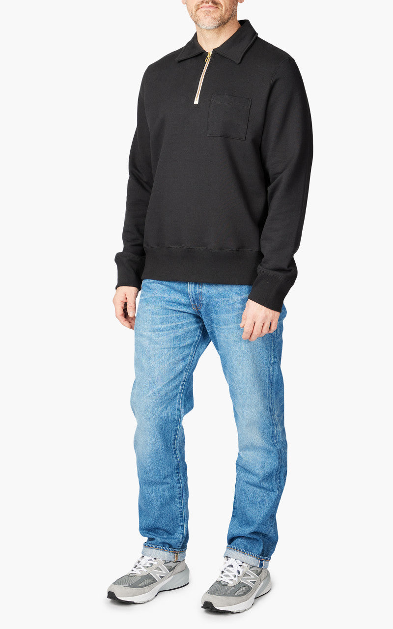 Merz b. Schwanen 342Z Half Zip Sweatshirt Charcoal