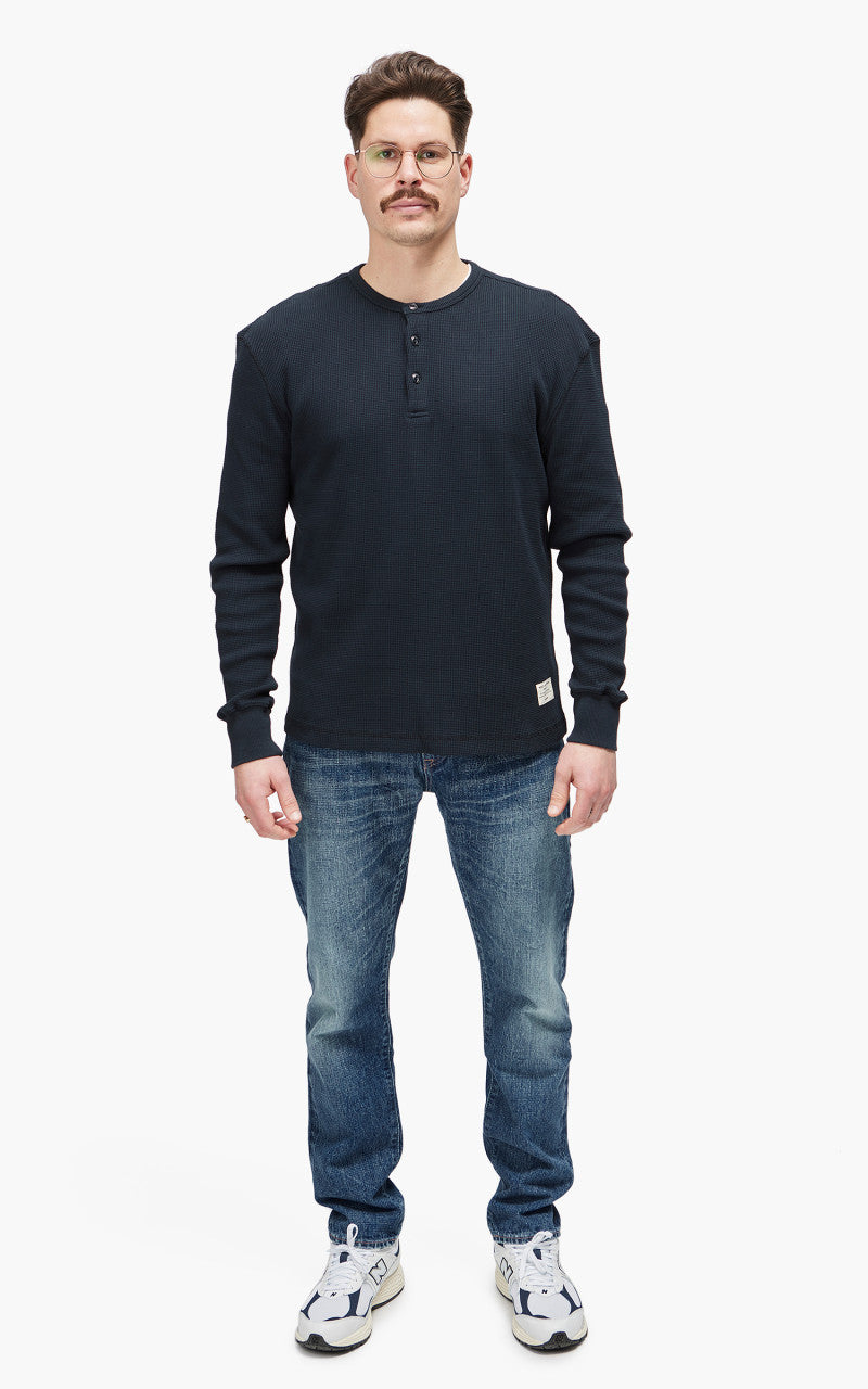 Merz b. Schwanen HENWA01 Waffle Henley Charcoal