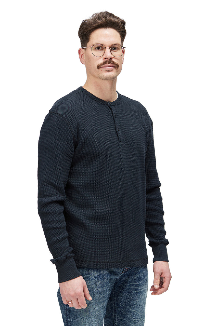 Merz b. Schwanen HENWA01 Waffle Henley Charcoal