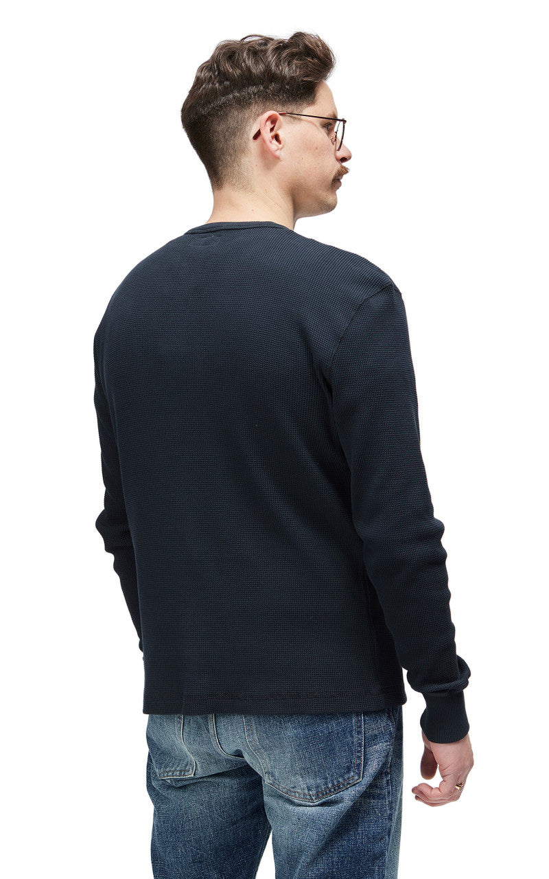 Merz b. Schwanen HENWA01 Waffle Henley Charcoal