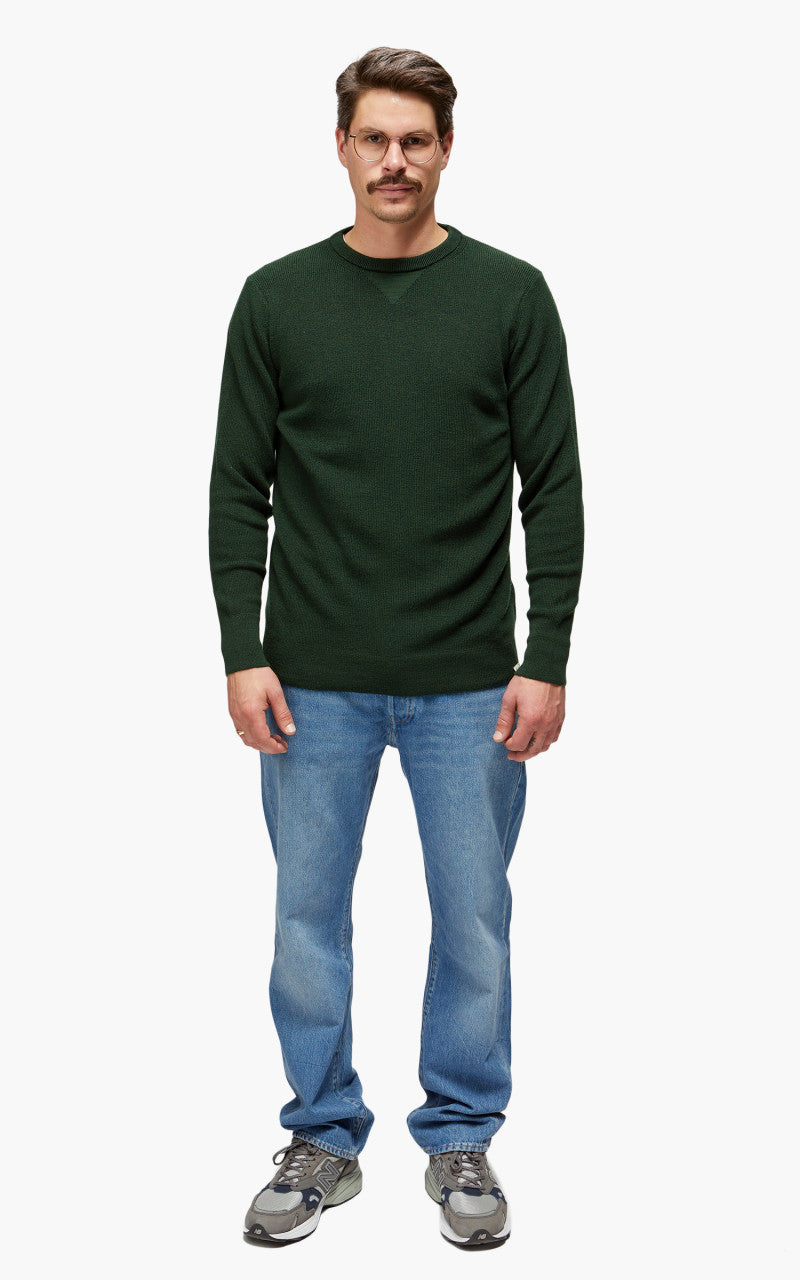 Merz b. Schwanen MWCC01 Classic Crew Merino Pullover Forest