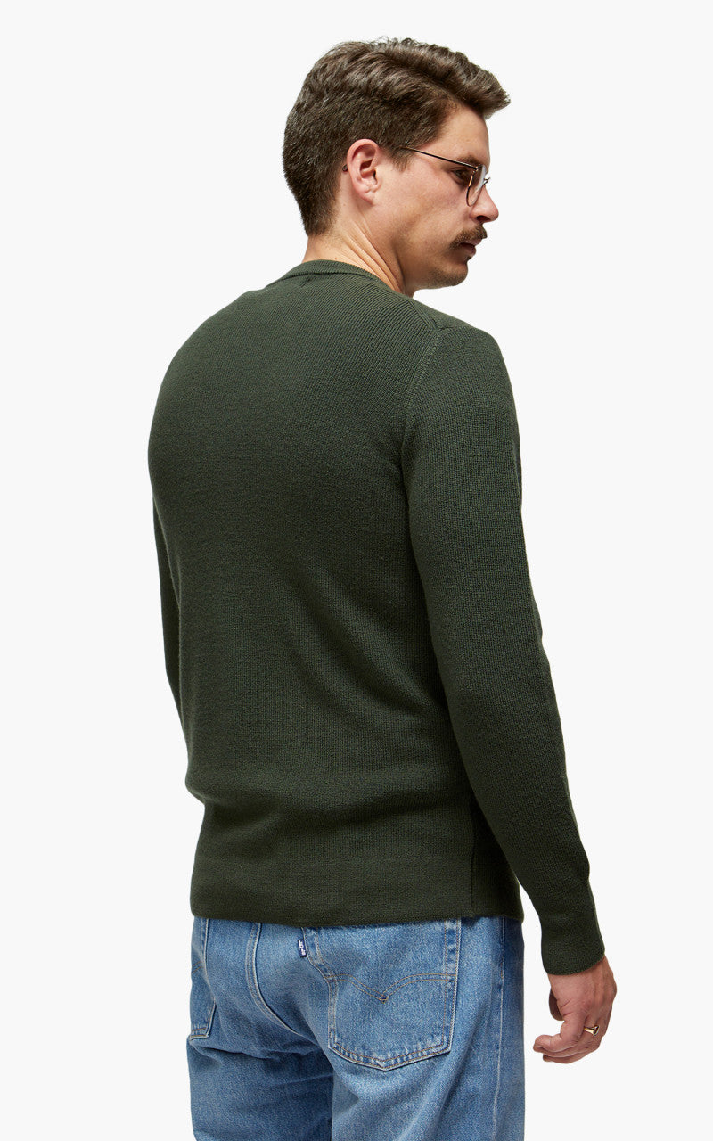 Merz b. Schwanen MWCC01 Classic Crew Merino Pullover Army