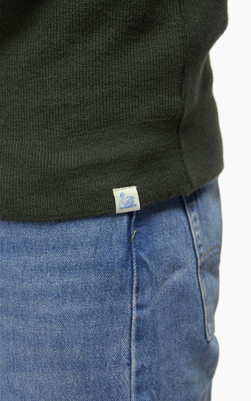 Merz b. Schwanen MWCC01 Classic Crew Merino Pullover Army