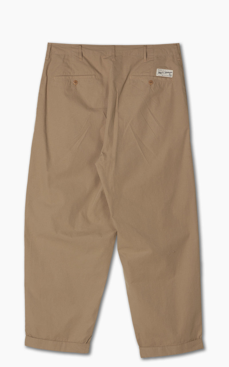 Merz b. Schwanen PANTS03 Pleated Front Pants Khaki