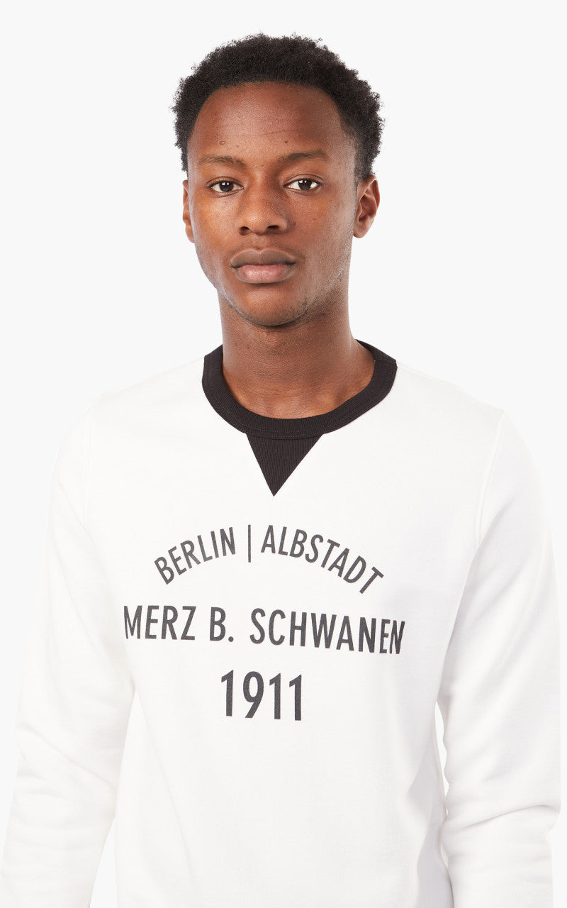 Merz b. Schwanen TR348BA Sweatshirt White/Black