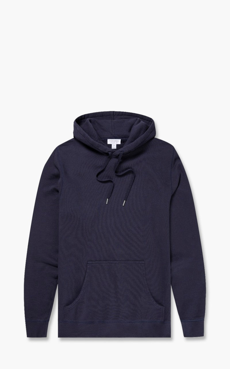 Sunspel Loopback Hoodie Navy