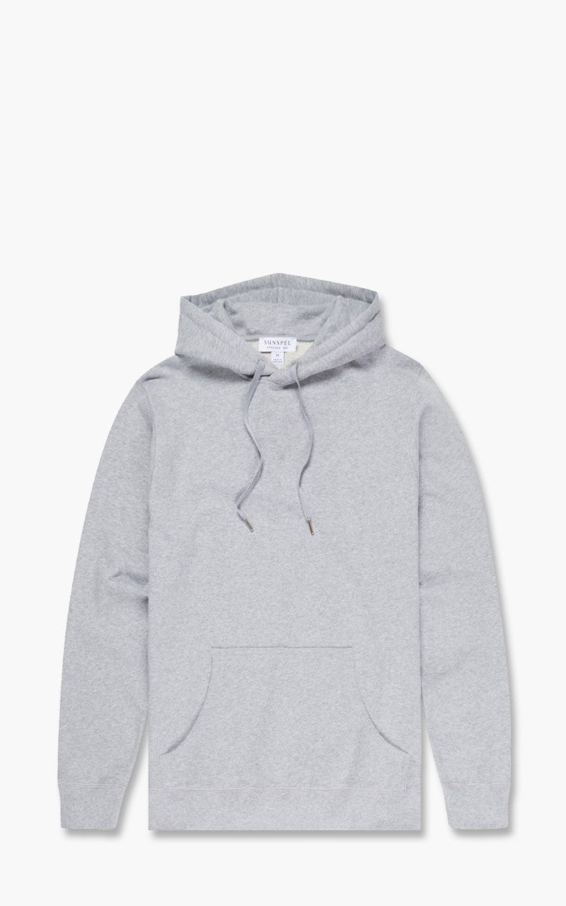 Sunspel Loopback Hoodie Grey Melange
