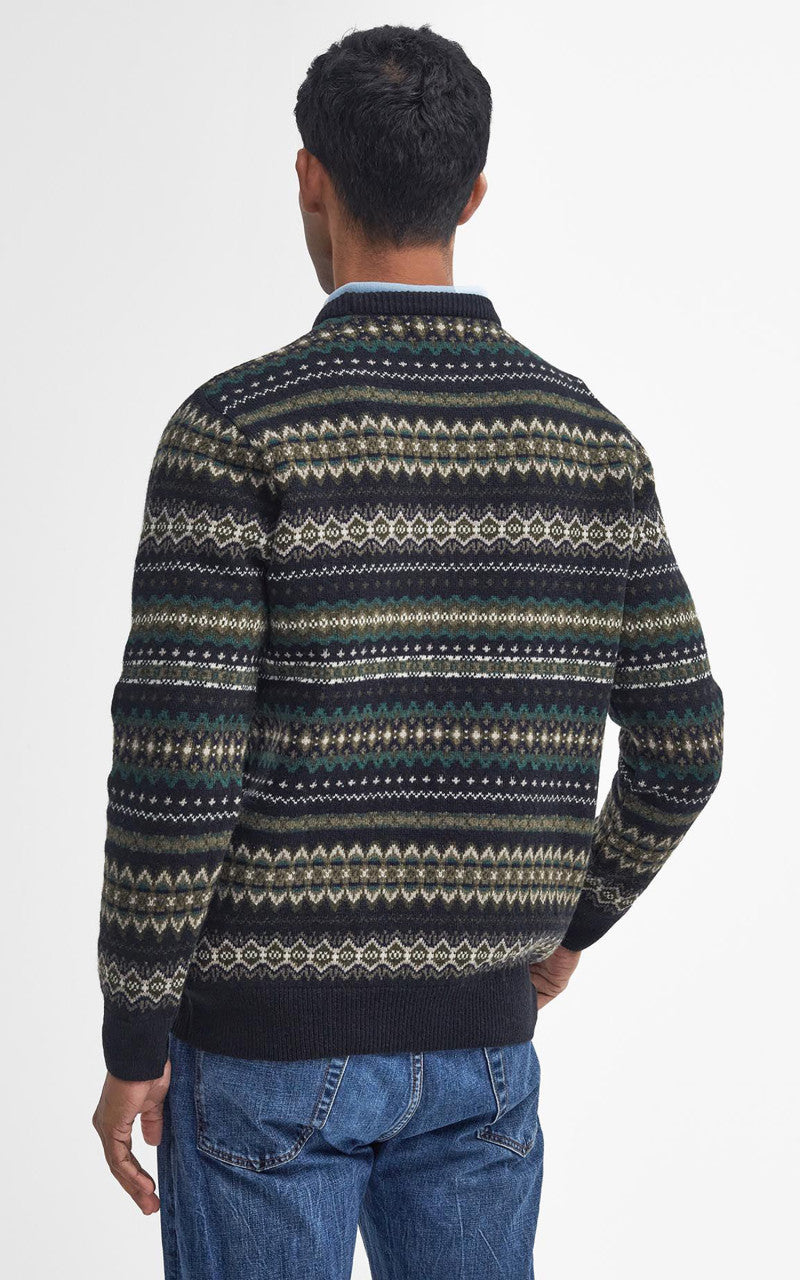 Barbour Case Fair Isle Crew Neck Sweatshirt Black