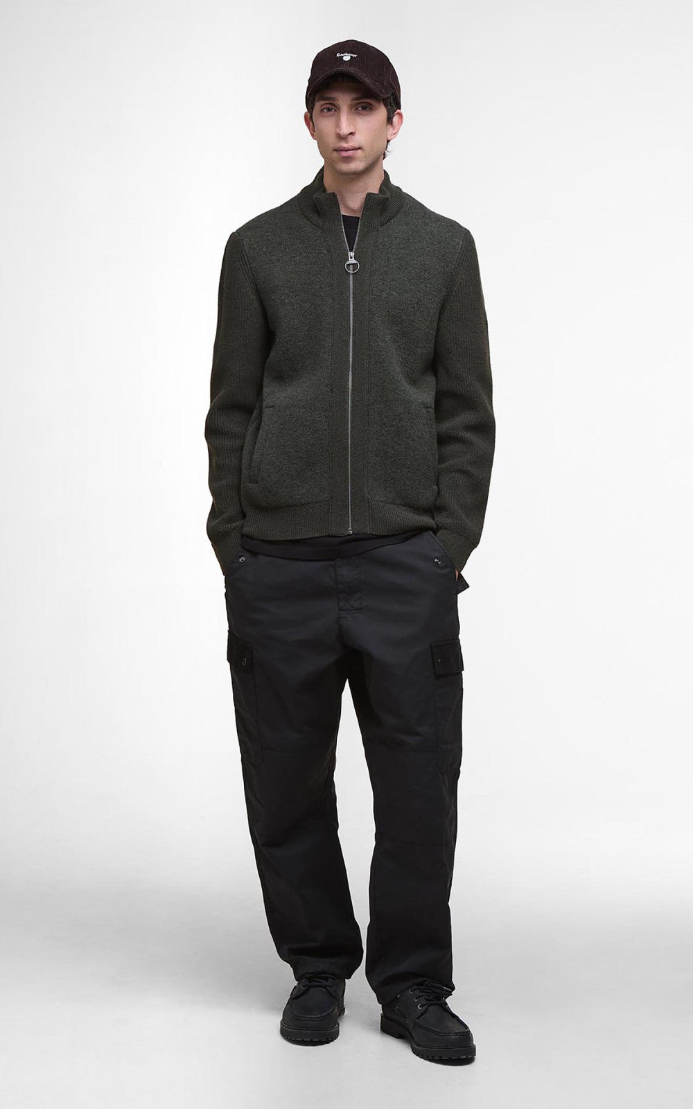 Barbour Knit Jacket Milburn Dark Olive