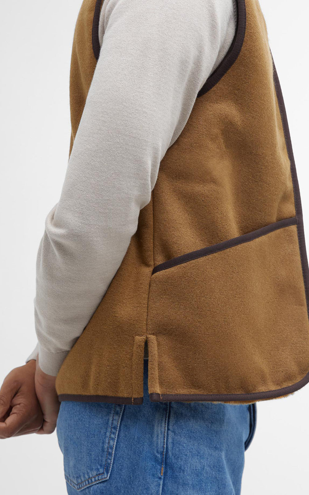 【00s】A229 BARBOUR STUD IN LINER C40 Barbour Liner Warm Pile Brown