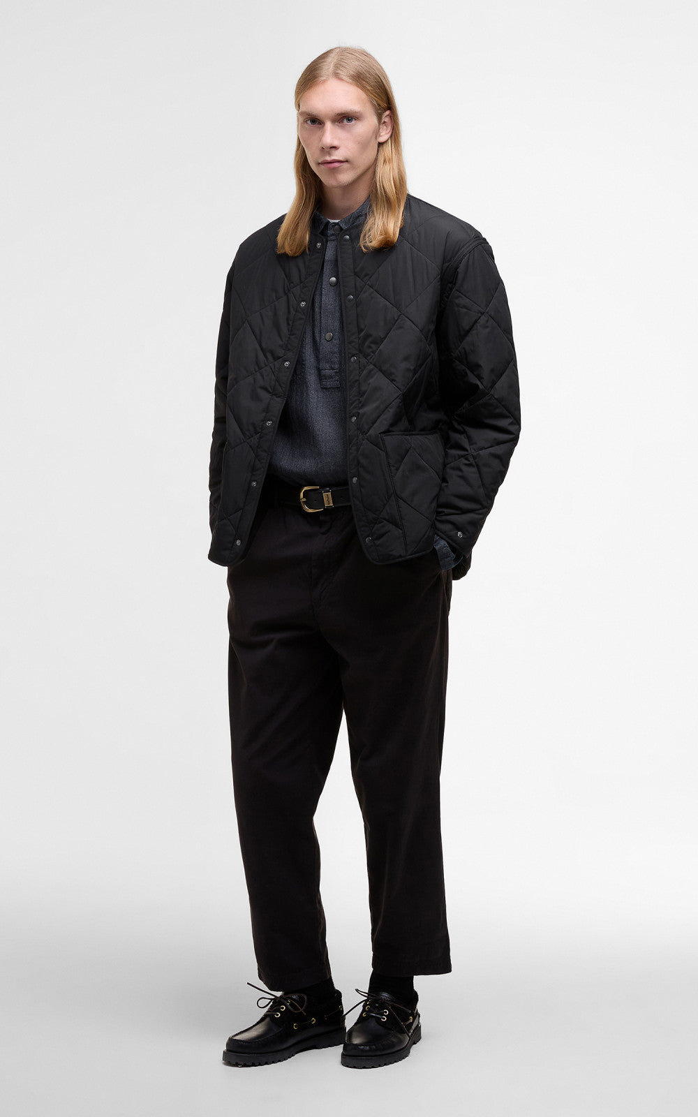 Barbour × Kaptain Sunshine ブラック サイズ36 Barbour x Kaptain Sunshine Quilted Liner Black