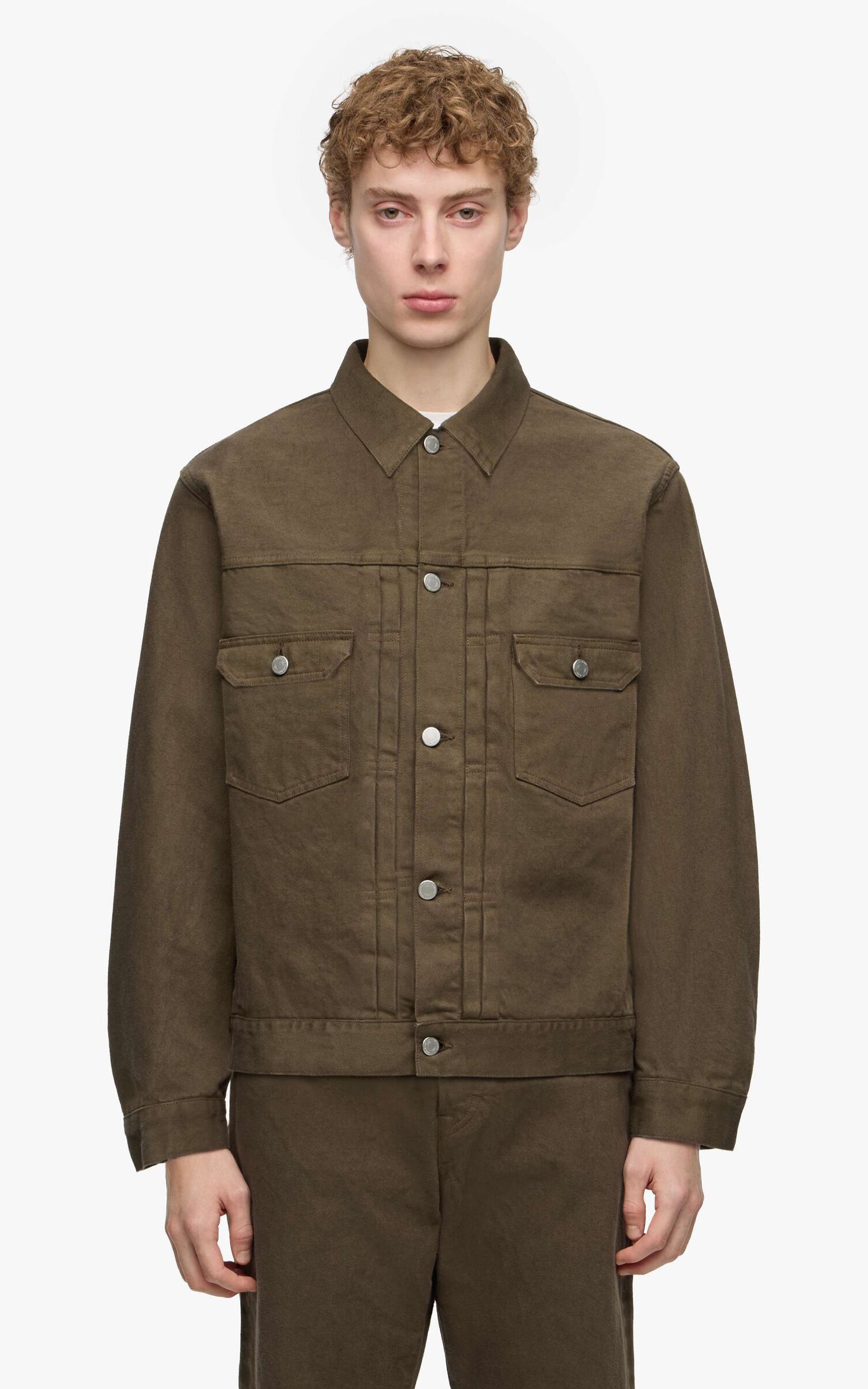 Momotaro Jeans MMGJ6004 #002 'Botanical Moss Dye' Type 2 Denim Jacket Khaki