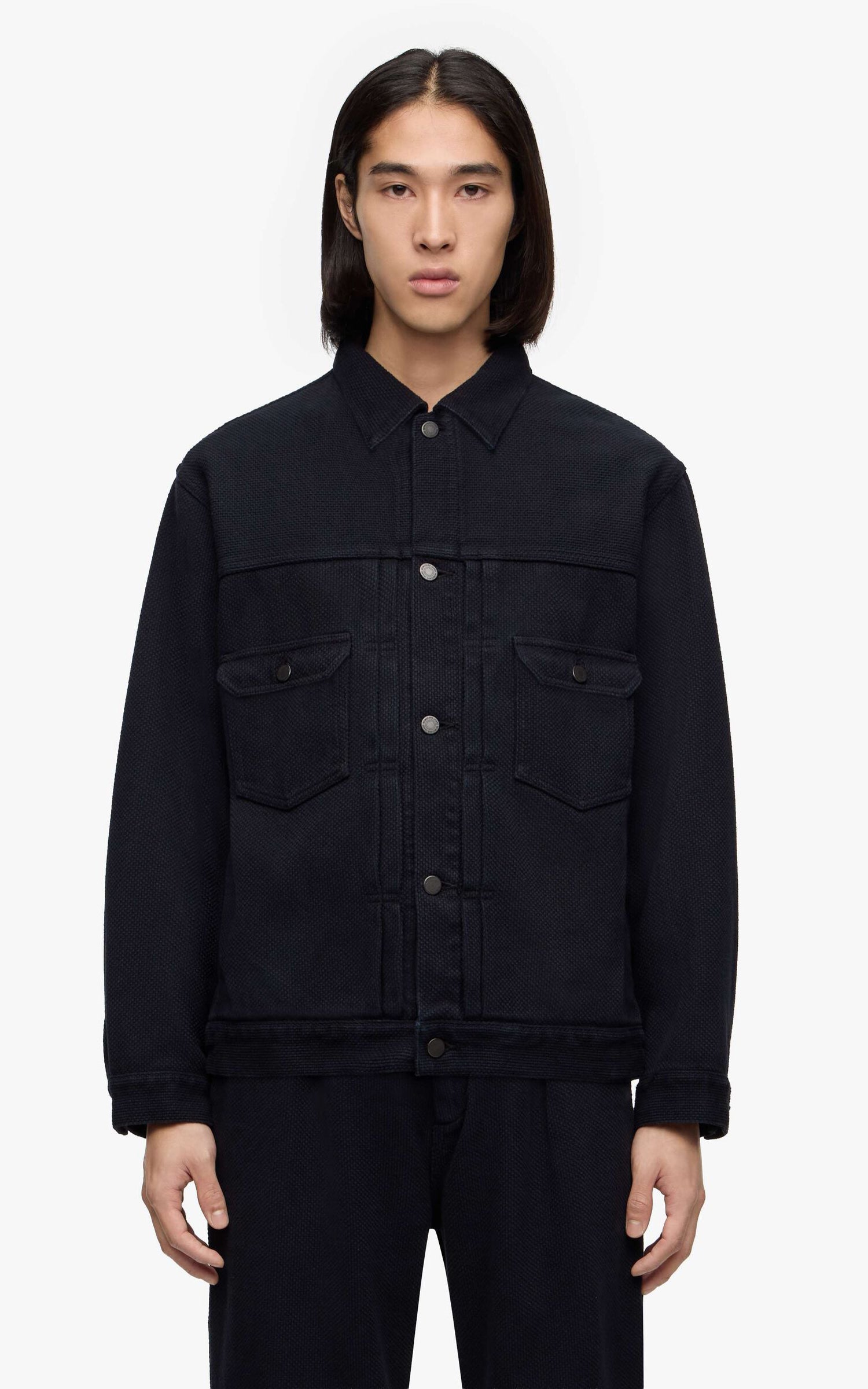 MOMOTARO JEANS MMGJ6005 #002 Overdyed Sashiko Type 2 Jacket Indigo