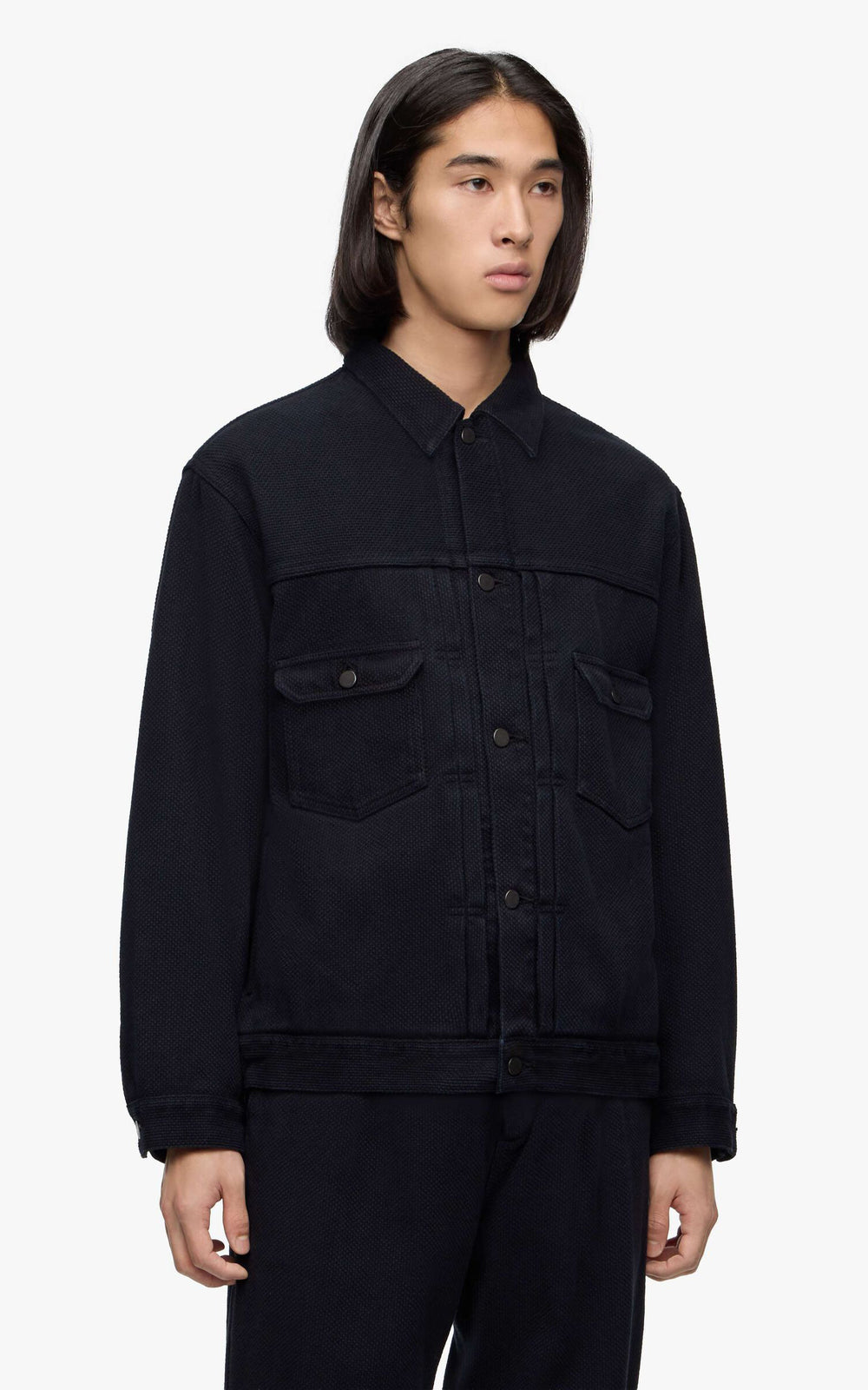 MOMOTARO JEANS MMGJ6005 #002 Overdyed Sashiko Type 2 Jacket Indigo