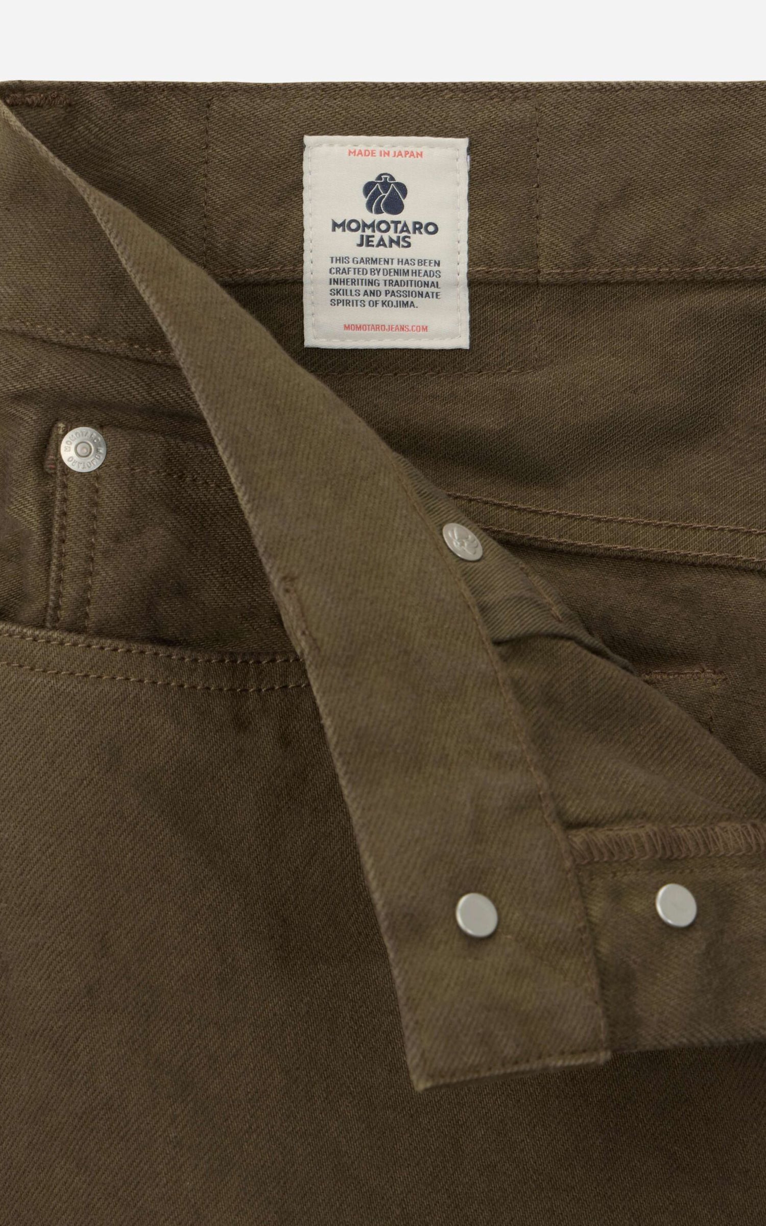 MOMOTARO JEANS MMJZ6403 #100 'Botanical Moss Dye' Straight Denim Khaki
