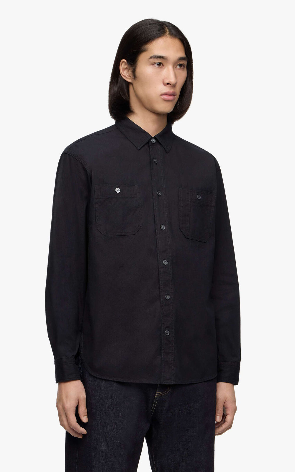MOMOTARO JEANS MMLS6005 'Tokuno Blue' Sashiko L/S Shirt Indigo