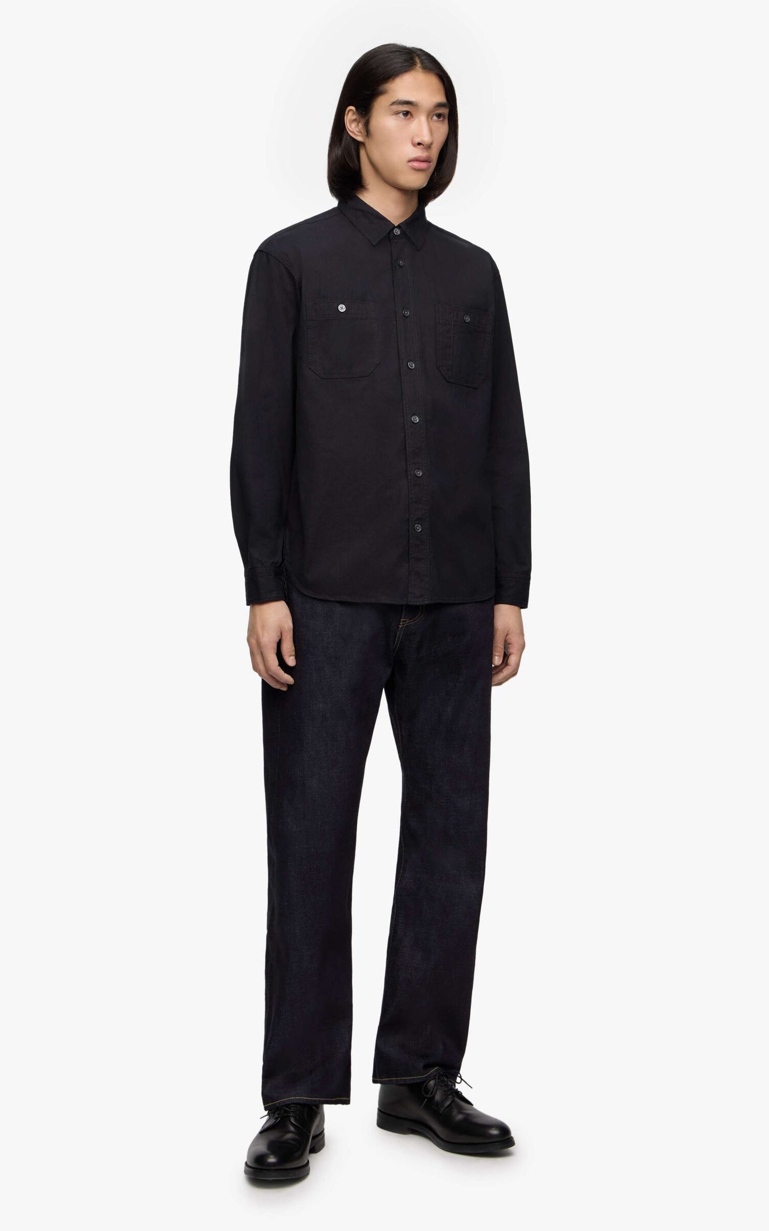 MOMOTARO JEANS MMLS6005 'Tokuno Blue' Sashiko L/S Shirt Indigo