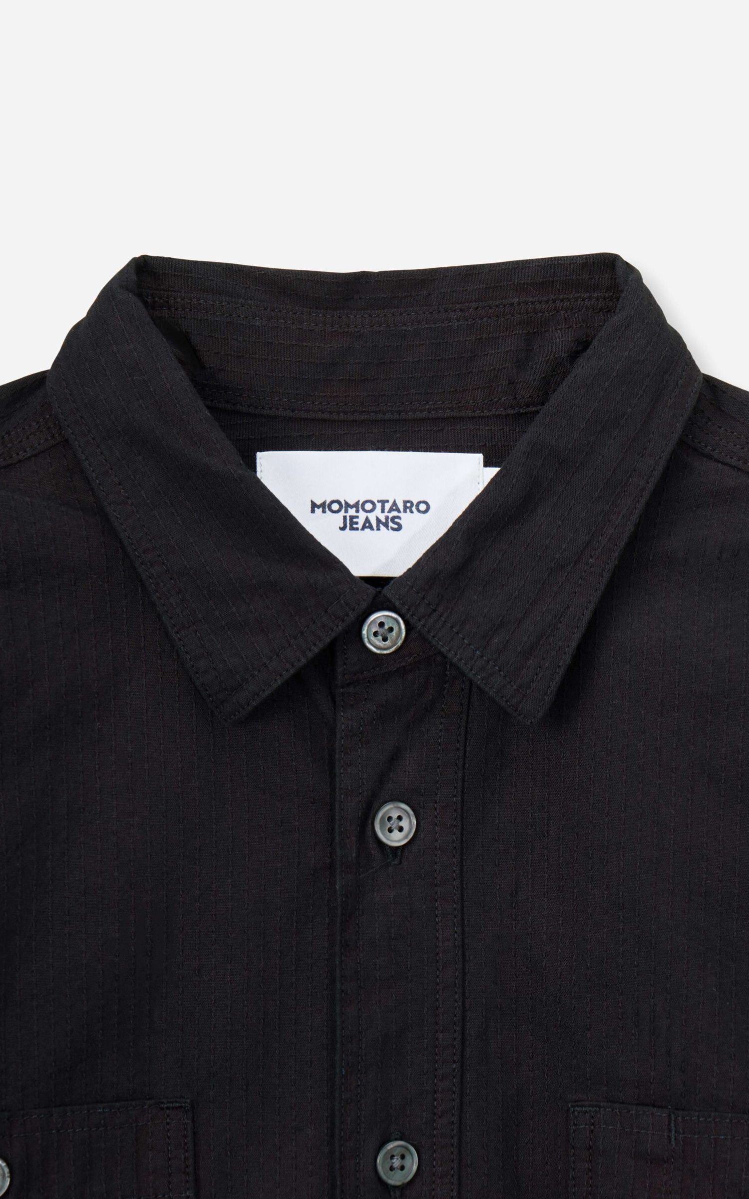 MOMOTARO JEANS MMLS6005 'Tokuno Blue' Sashiko L/S Shirt Indigo
