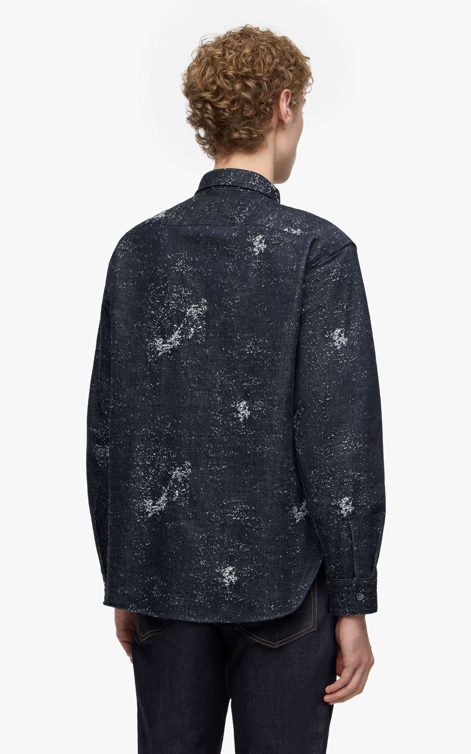 MOMOTARO JEANS MMLS6008 Jacquard L/S Shirt Indigo