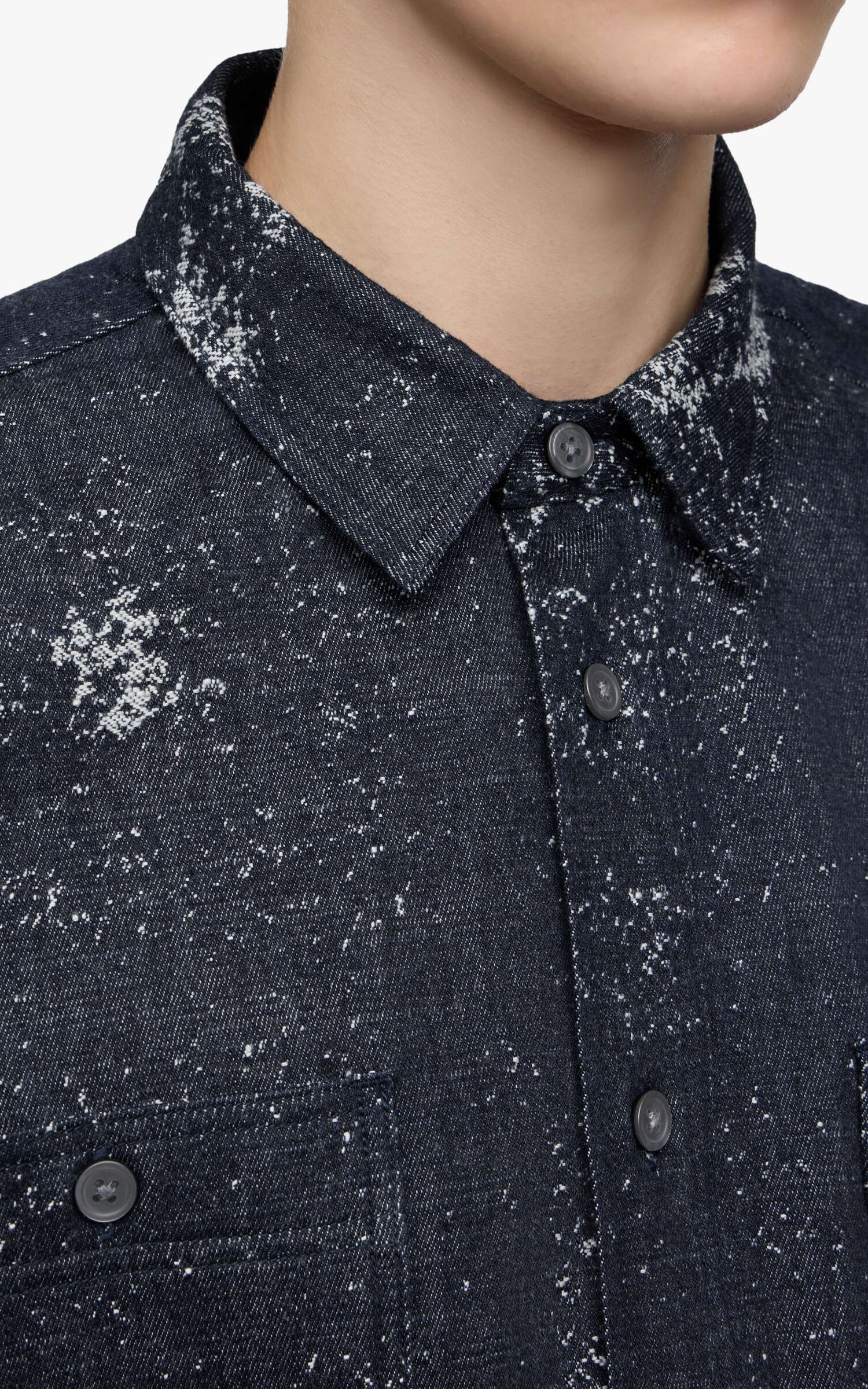 MOMOTARO JEANS MMLS6008 Jacquard L/S Shirt Indigo