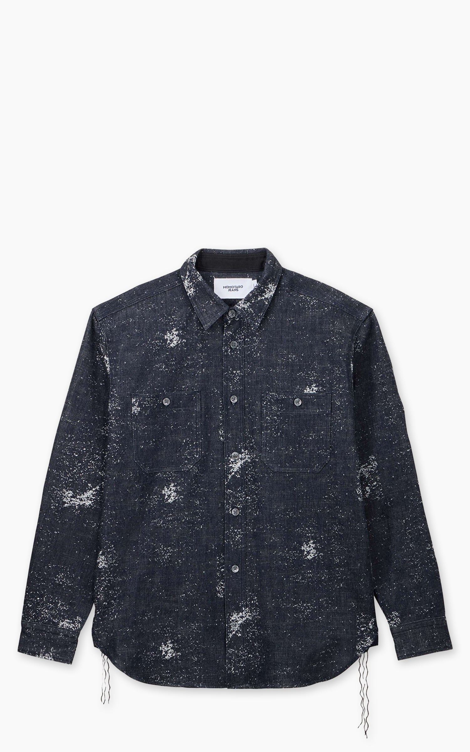 Momotaro Jeans MMLS6008 Jacquard L/S Shirt Indigo