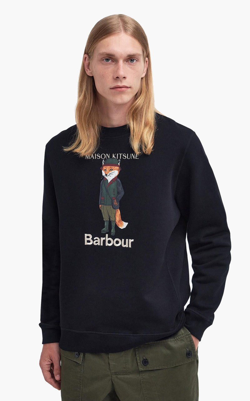 Barbour x Maison Kitsuné Beaufort Crewneck Black