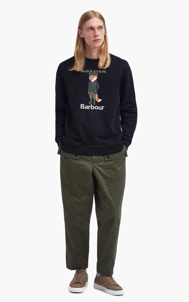 Barbour x Maison Kitsuné Beaufort Crewneck Black