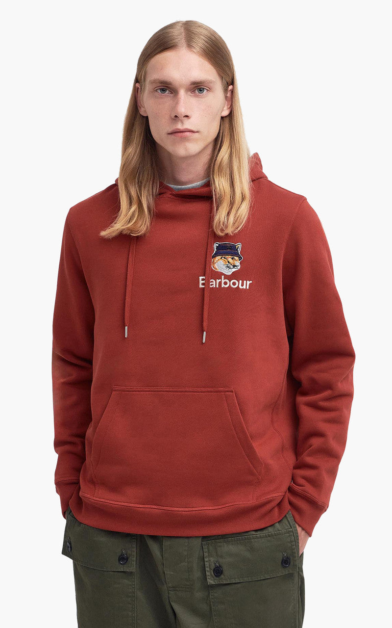 Barbour x Maison Kitsuné Hoodie Fox Burnt Orange