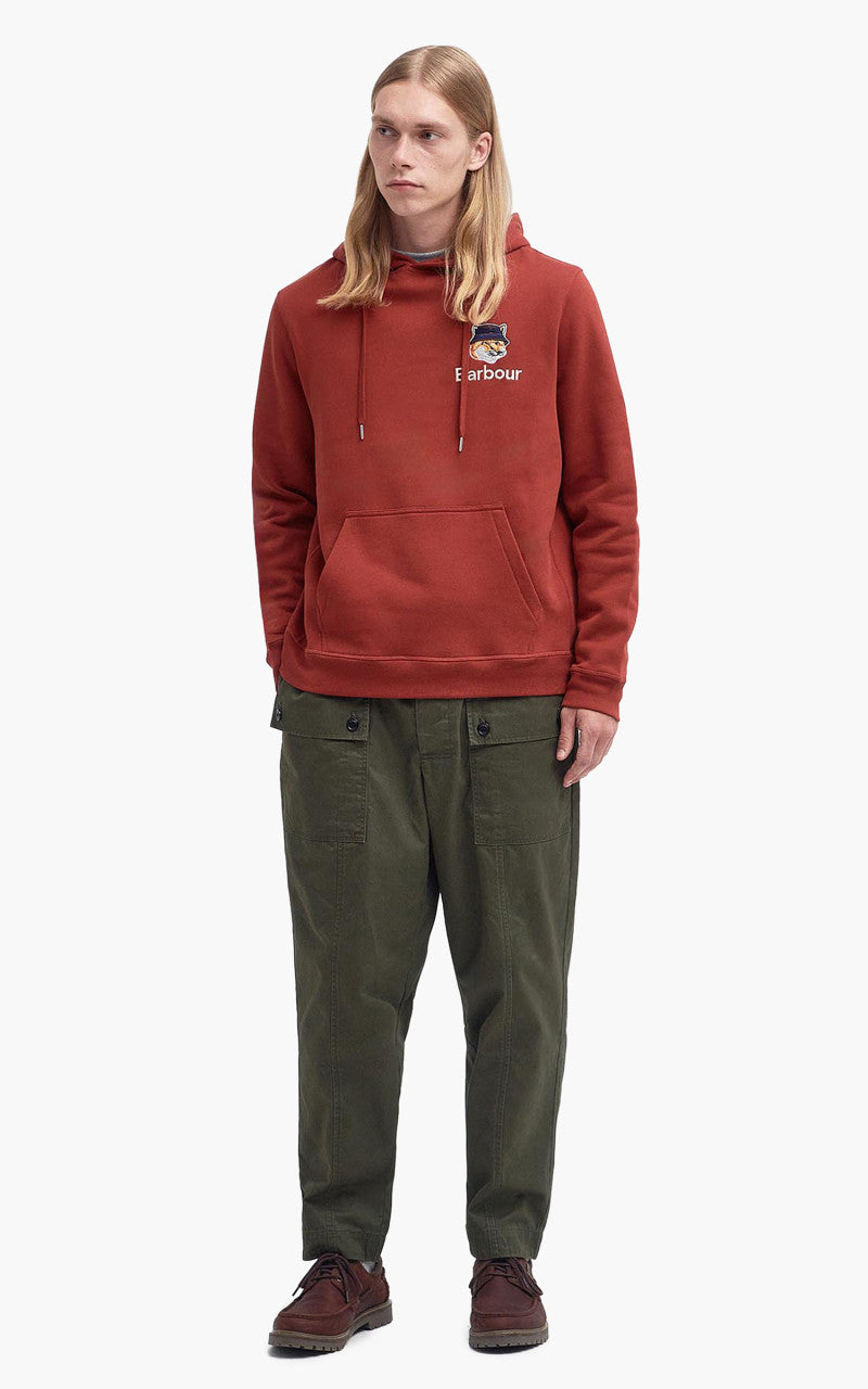 Barbour x Maison Kitsuné Hoodie Fox Burnt Orange