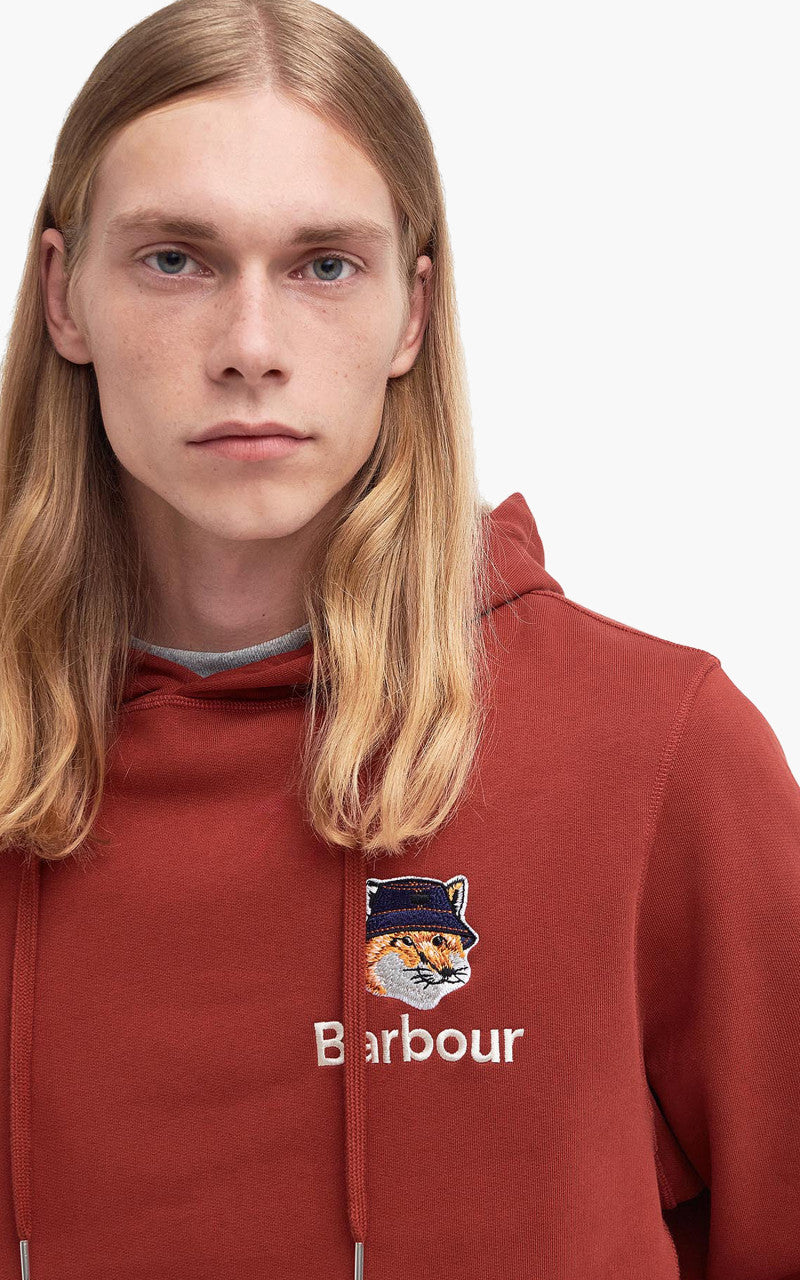 Barbour x Maison Kitsuné Hoodie Fox Burnt Orange