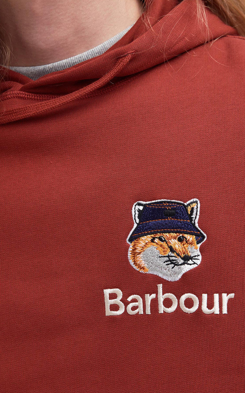 Barbour x Maison Kitsuné Hoodie Fox Burnt Orange