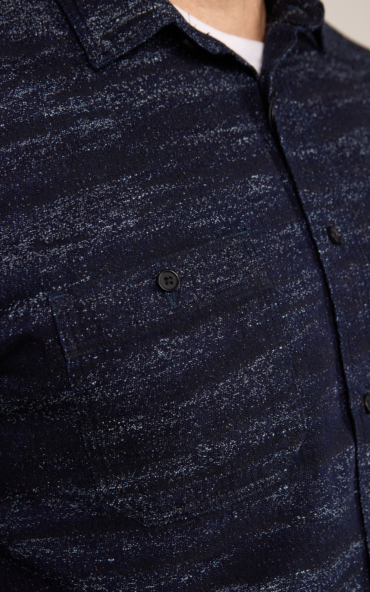 MOMOTARO JEANS MMLS6013 Jacquard Shirt Indigo