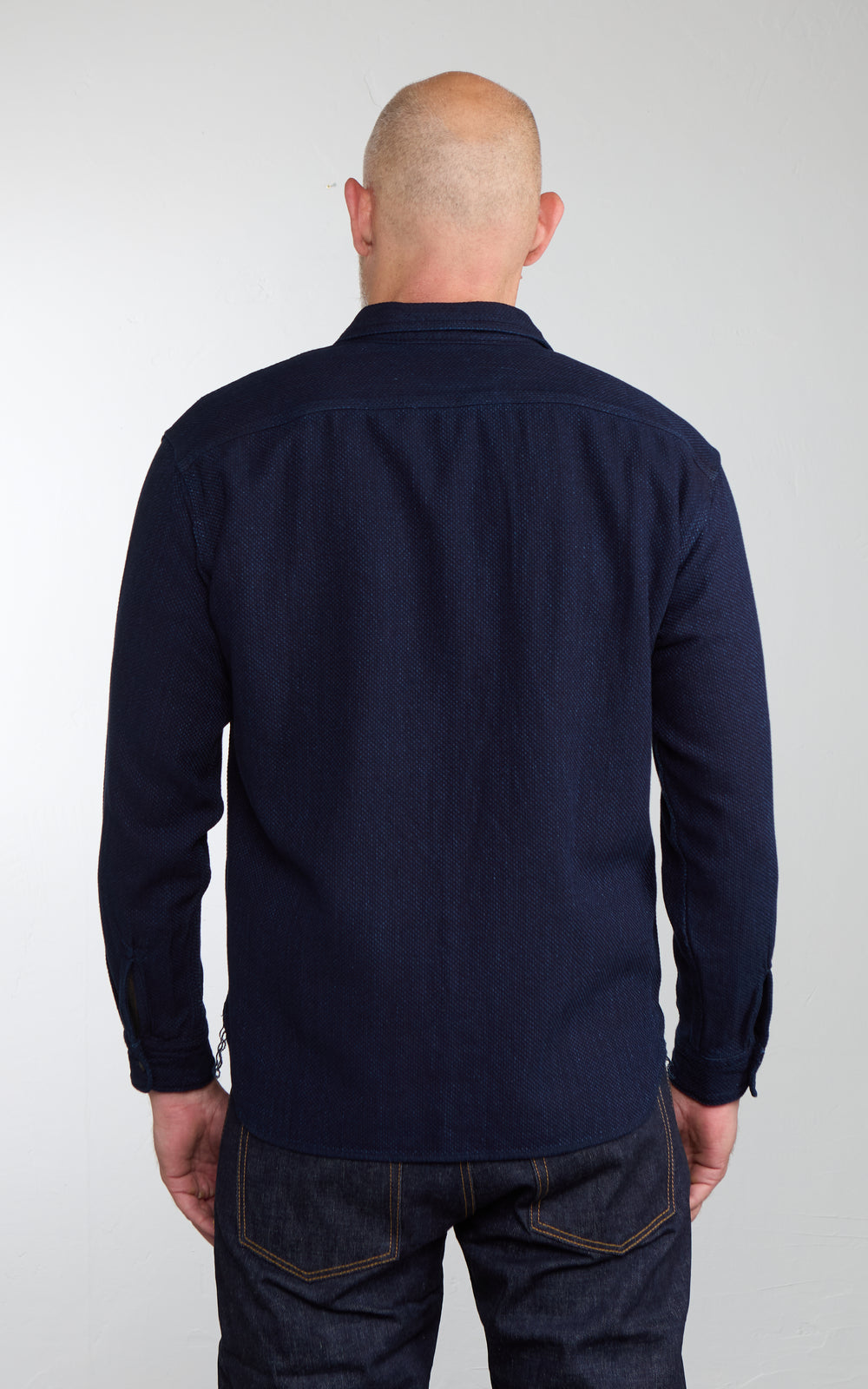 MOMOTARO JEANS MMLS6018 Sashiko Work Shirt Indigo