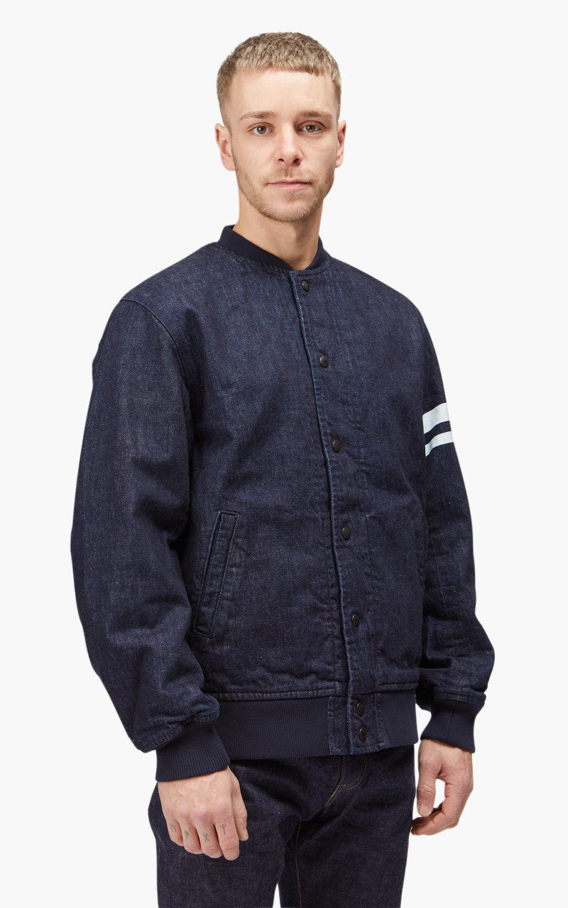 Momotaro Jeans MJK0040M23 Denim Varsity Jacket Indigo GTB