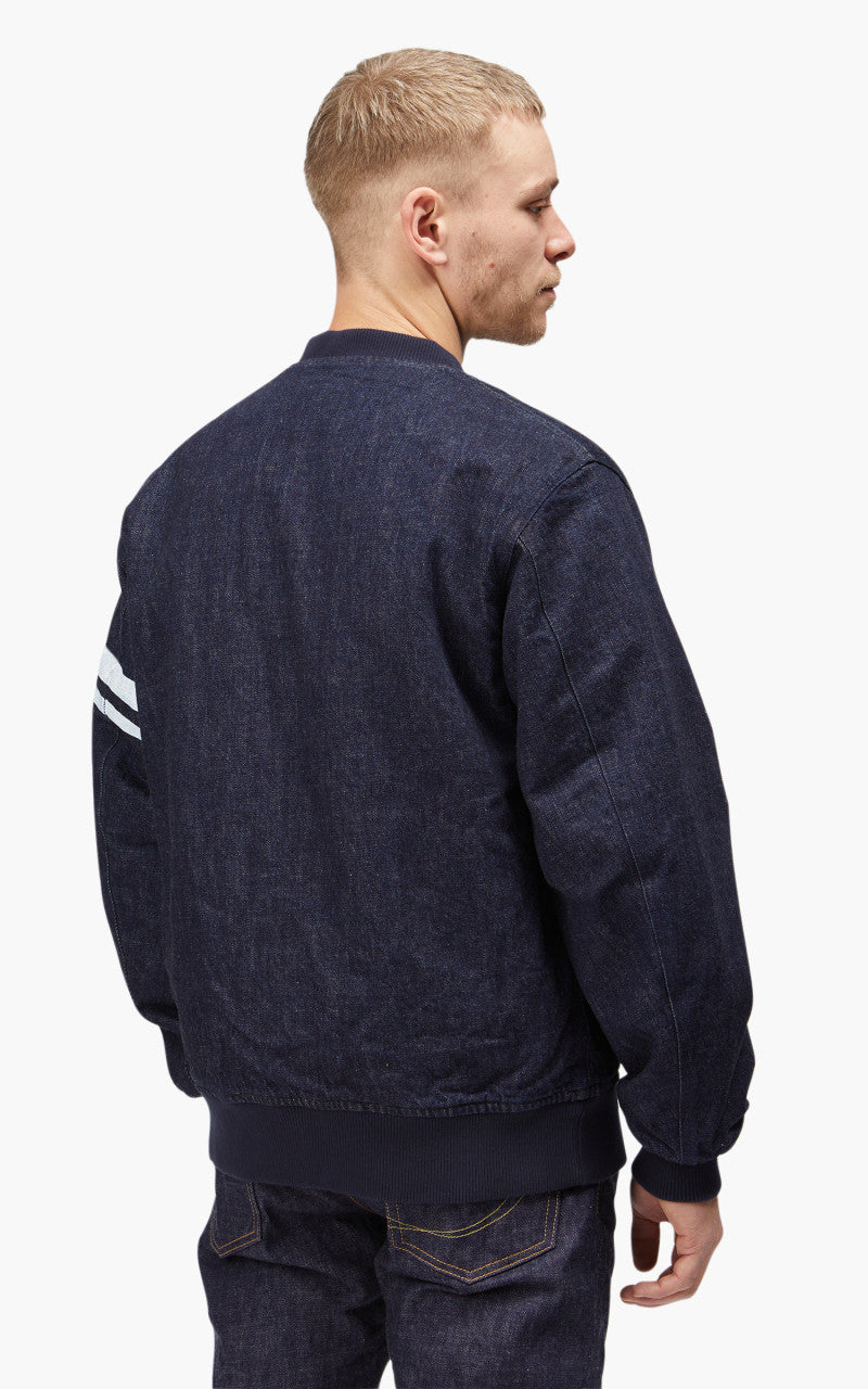 Momotaro Jeans MJK0040M23 Denim Varsity Jacket Indigo GTB