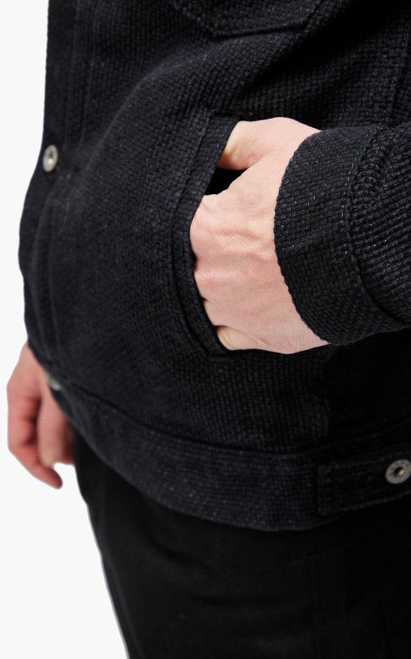 Momotaro Jeans MJK1040M23 Type 2 Jacket Super Heavy Sashiko Black 15oz