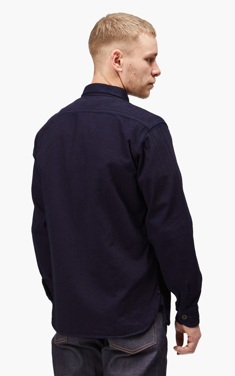 Momotaro Jeans MLS1060M23 Herringbone Work Shirt Indigo