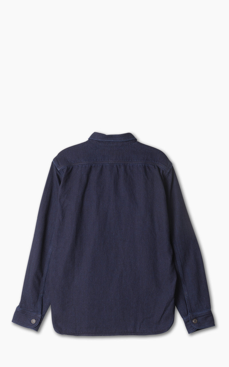 Momotaro Jeans MLS1070M23 Heavy Dobby Shirt Sashiko Indigo