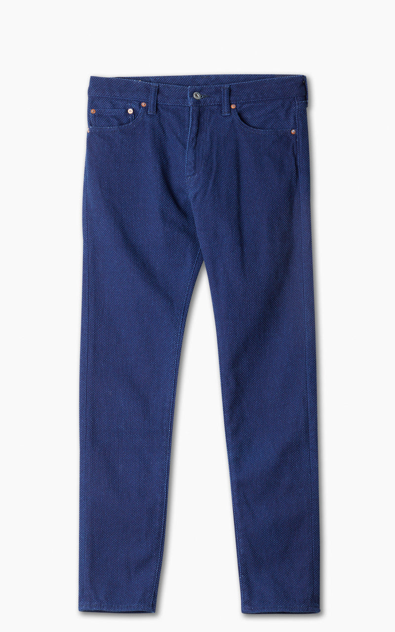 Momotaro Jeans Indigo Sashiko Narrow Tapered GTB Stripes Indigo