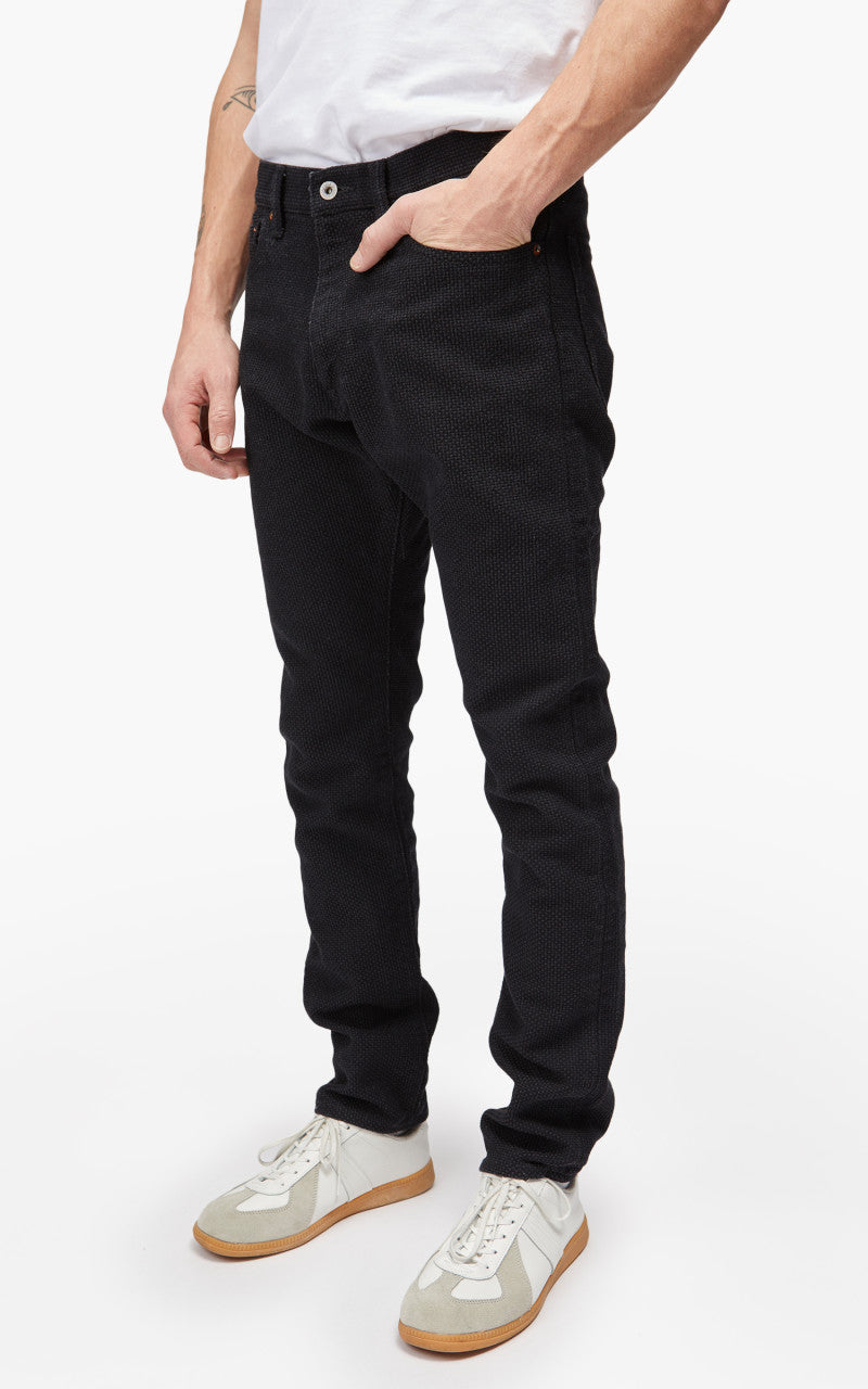 Momotaro Jeans MPT1030M23 Super Heavy Sashiko Pant Black 15oz