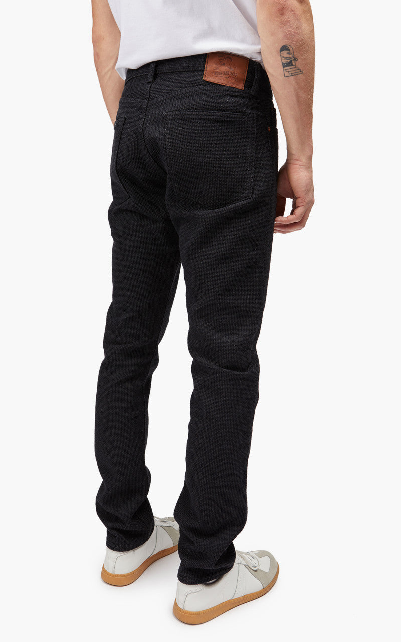 Momotaro Jeans MPT1030M23 Super Heavy Sashiko Pant Black 15oz