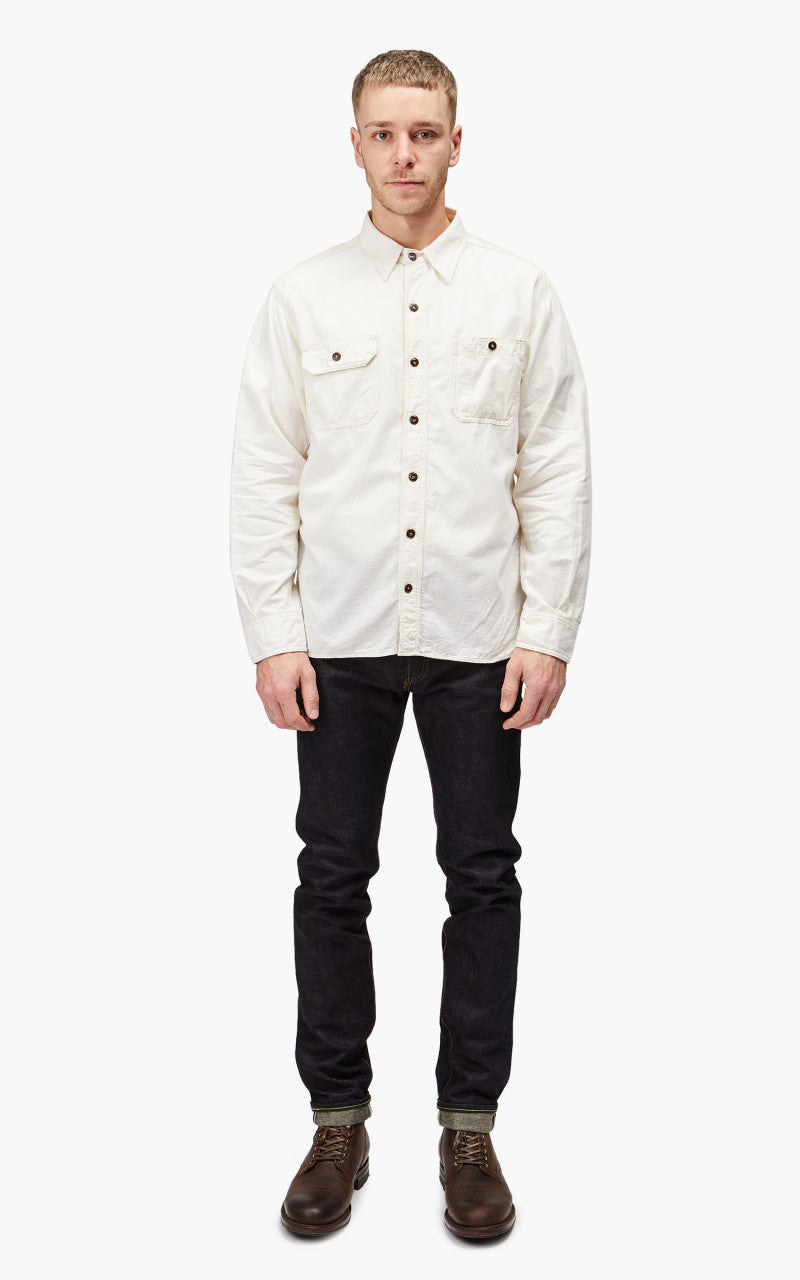 Momotaro Jeans MS044 5oz Chambray Work Shirt Natural