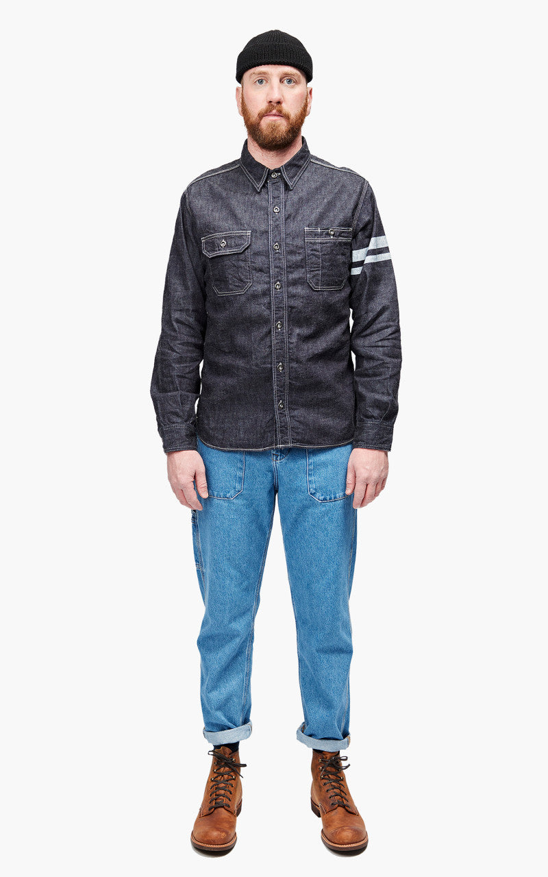 Momotaro Jeans MS044DS Selvedge Denim Work Shirt 8oz Indigo