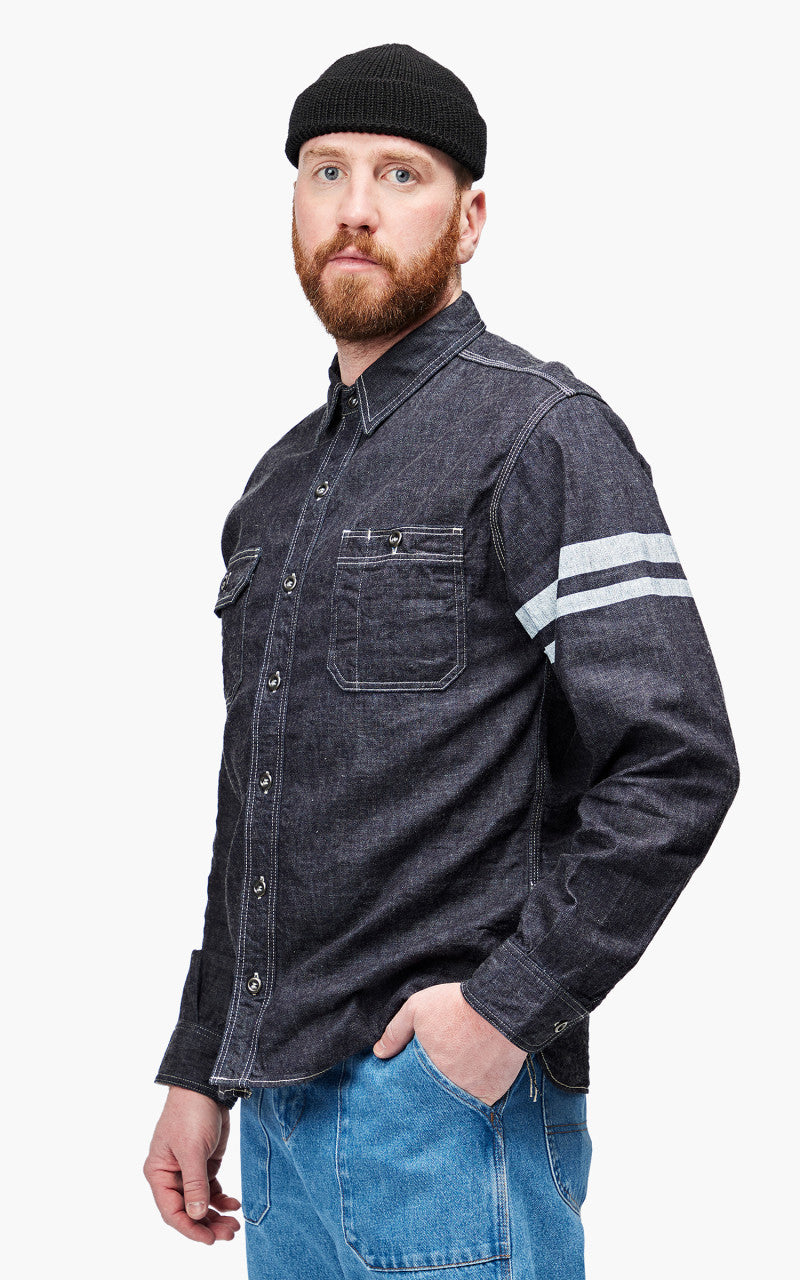 Momotaro Jeans MS044DS Selvedge Denim Work Shirt 8oz Indigo