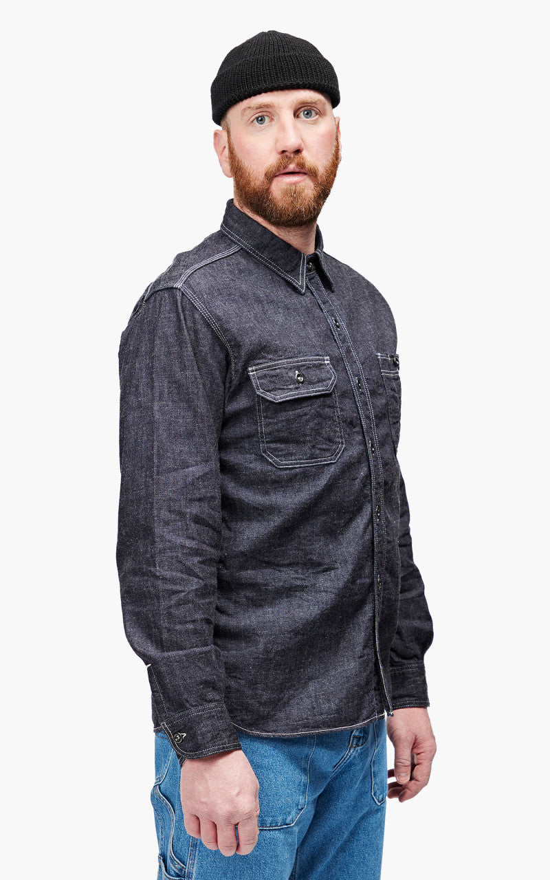 Momotaro Jeans MS044DS Selvedge Denim Work Shirt 8oz Indigo